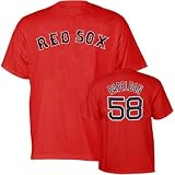  : Jonathan Papelbon 58 Boston Red Sox Red Name and Number Adult T-Shirt