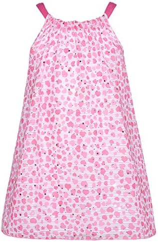 Lipstik Trendy Girls 4 White Pink Sparkle Heart Trapeze Dress