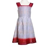 IMAGE OF Isossy White and Red Cotton Summer Dress - 4 Years