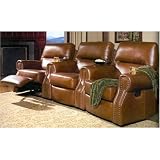 HOME THEATER RECLINER SEATING TOFFEE LEATHER FINISH