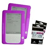 Purple Color (2 Packs) Amazon Kindle 2 E-Book Reader Silicone Rubber Skin Case + 2 Packs Kindle2 Anti Scratch LCD Screen Protectors