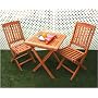 Vifah VIFAH.03SET1 Glaser Folding Bistro Set - Bistro Table And 2 Bistro Chairs