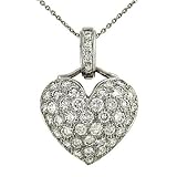 Ladies Pave Diamond Heart Pendant 1.00cttw (Chain sep)