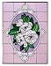 MAGNOLIAS Pink Border WINDOW 10 x 14 Glass Suncatcher White FLOWER