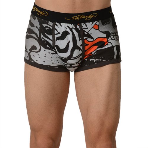 Ed Hardy Men's Fierce Tiger Collage Trunk - Black