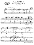 Arensky Pettite Ballade Op. 36, No. 4: Instantly download and print sheet music Arensky Pettite Ballade Op. 36, No. 4: Instantly download and print sheet music