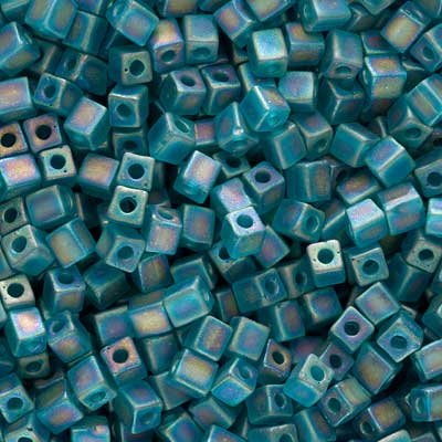 Miyuki 4mm Glass Cube Beads Transparent Frosted 