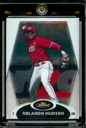 2008 Topps Finest # 87 Orlando Hudson - Arizona Diamondbacks - Premium Baseball Card in Protective Screw Down Display