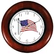 Flag of USA (US Flag) - American Theme Wooden Wall Clock by WatchBuddy Timepieces (Cherry Wood Frame)