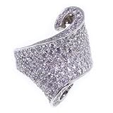 Cubic Zirconia: 14K Piano Swirl with Signity Cubic Zirconia Ring