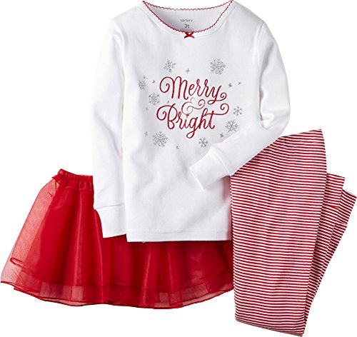 Carter's Little Girls' Christmas 2-piece Cotton Pjs with Tutu