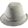 TWEED PINSTRIPE STINGY BRIM FEDORA TRILBY HAT * SILVER * Small / Medium