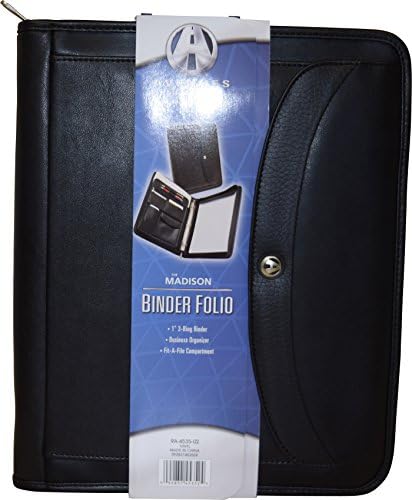 Avenues Professional Binder Padfolio with Zippered Closure, Exterior Pocket, Writing Pad, Interior Tablet Sleeve, Black