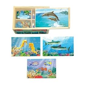 Melissa & Doug Wooden Box Puzzle Sea Life