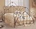 Queen Size Green Bronze Finish Metal Bed Headboard and Footboard