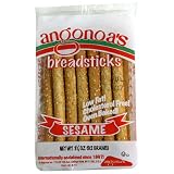 Angonoa's Breadsticks, Sesame, 3.25-Ounce Bags (Pack of 12)