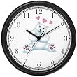 Polar Bear Mother holding Baby Small Pink Hearts JP Wall Clock by WatchBuddy Timepieces (Hunter Green Frame)
