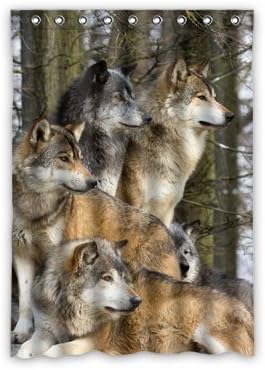 Custom Wolfs In The Forest Window Curtains/drape/panels/treatment Polyester Fabric Bedroom Decor 52"x72"