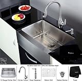 30 in. Farmhouse Single Sink & Pull out Faucet w Soap Dispenser