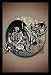 Odm Angry White Tiger Yin Yang Asian Lucky Art Black Wood-Mounted Poster Print - 24" X 36"