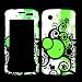 WHITE WITH BLACK GREEN SWIRL RUBBERIZED SNAP ON HARD SKIN SHELL PROTECTOR COVER CASE FOR LG CHOCOLATE TOUCH VX8575 + BELT CLIP