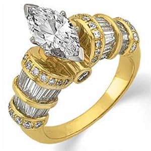 14Kt Yellow Gold Engagement Ring, Semi-Mount (Center stone is not included)