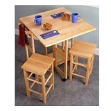  : Winsome Wood Table Drop Leaf Square Stool, Natural