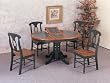 5 Piece Round Tile Top Dining Set in Dark Oak Finish By Coaster Furniture