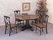 Kitchen & Housewares : 5 Piece Round Tile Top Dining Set in Dark Oak Finish By Coaster Furniture