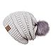 REDESS Women Winter Pom Pom Beanie Hat with Warm Fleece Lined, Thick Slouchy Snow Knit Skull Ski Cap