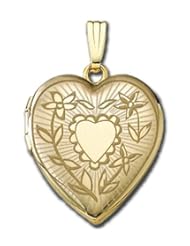 Solid 14K Yellow Gold "Sunshine" Locket 3/4 inch x 3/4 inch in Solid 14K Yellow Gold