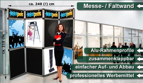 12326 Messestand Messewand ca. 2,10m x 2,40m Faltwand Displaywand in schwarz 12326 Messestand Messewand ca. 2,10m x 2,40m Faltwand Displaywand in schwarz