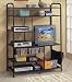 Black Metal ENTERTAINMENT CENTER With Shelves, CD/DVD Rack and Magazine Rack