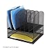 Safco 3255BL Onyx Mesh Desk Organizer - 2 Horizontal - 6 Upright Sections - Black