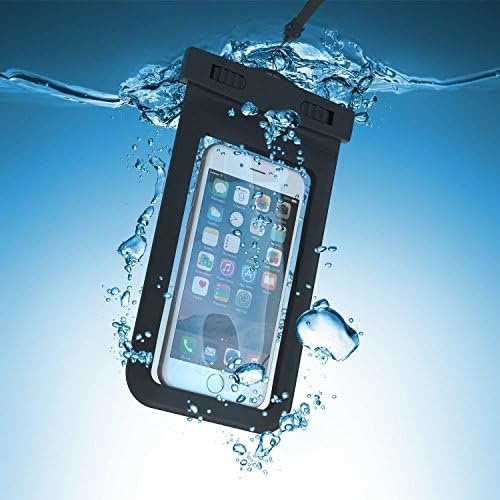 AcMount--Universal Waterproof Case/Bag for Iphone 6/6 Plus up to 6.0"Samsung Galaxy S7, S6 Note 5 4, HTC LG Sony Nokia Motorola up to 6.0" diagonal diagonal, Best Water Proof, Dust Dirt Proof（Black）