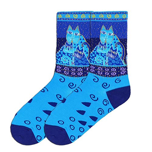 K. Bell, Laurel Burch Blue Felines Socks