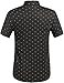 SSLR Men's Straight Fit Printing Short Sleeve Shirts (X-Large, Black)