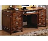 Kathy Ireland Home by Martin Furniture Mission Hills Wood Computer Credenza in Chestnut Brown