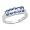 1.30 Carat Genuine Tanzanite Ovals 5 Stone Silver Ring
