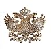 GOLDEN TWO HEADED RHINESTONE EAGLE BIG BELT BUCKLE