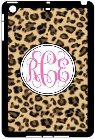 Monogram Personalized Sexy Leopard Vs Grey Initials Pattern IPAD MINI Best Durable Rubber+Plastic Cover Case