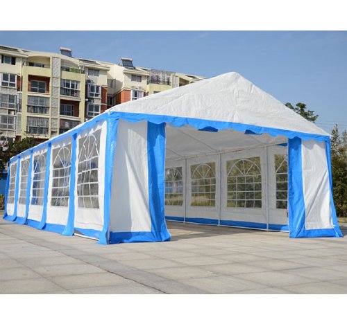 32' x 16' Heavy Duty Outdoor Party Tent / Carport - Blue & White