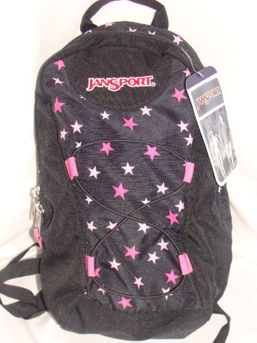 More information about Jansport Hailey Mini Backpack Black with Pink Stars Jansport Hailey Mini Backpack Black with Pink Stars