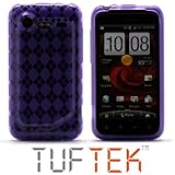 TUF TEK Clear Bright Purple Argyle TPU Candy Skin Cover Case for HTC Droid  ....