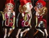 Diamond Hoop Earrings:December Diamonds Girly Girl Glass 40's Flapper Blond with Red Skull Cap,Purple Flower,Hot Pink Dress,Hoop Earrings, & Black Heels...So Cute!!!w Line Just Out in Aug 2011