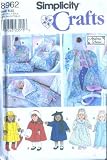 Simplicity 8962 - 18-Inch Doll Clothes, Tote, Garment Bag and Sleeping Bag (Simplicity Crafts)