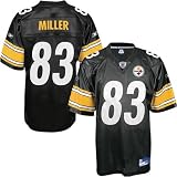 ReebokNFLEquipmentPittsburghSteelers#83HeathMillerYouthBlackReplicaFootballJersey