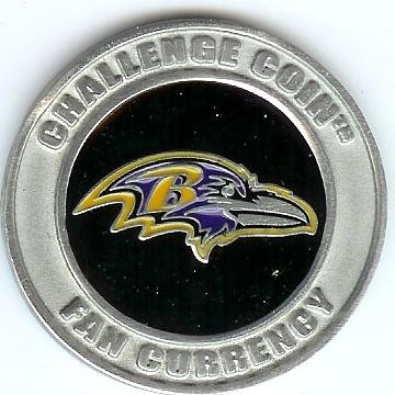 NFL Baltimore Ravens Challenge Coin Poker Guard with black velvet pouch