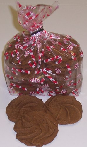 Scott's Cakes 1 lb. Chocoate Raspberry Shortbread Cookies in a Candy Cane Bag by Scott's Cakes