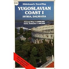 Hildebrand's Travel Map: Istria, Dalmatia Yugoslavian Coast 1